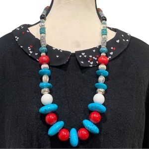 Handmade and Vintage Resins Beads Statement Necklace
